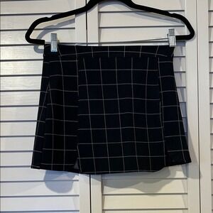 Annie Shop Black Windowpane Mini Skirt Size M